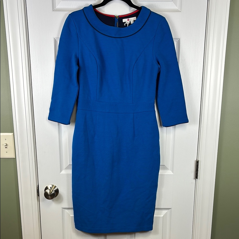 Boden Royal Blue Long Sleeve Sheath Dress